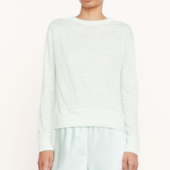 Vince Mint Green Linen Long Sleeve Tee (Large) - Picture 1 of 4